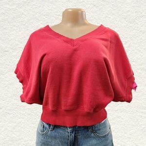 AMO Red V-Neck Sweatshirt